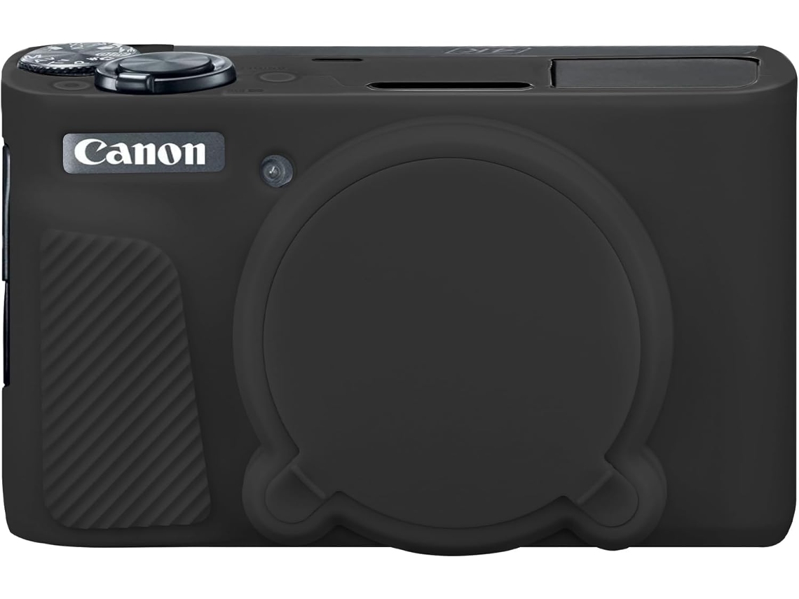 Funda de silicona para cámara Canon PowerShot SX740/SX730 HS con tapa de lente extraíble, color negro GERTIZ