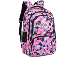 2026-mochila Escolar Geométrica Para Niños Y Niñas 35l Talla L Negro Con Compartimento Para Laptop