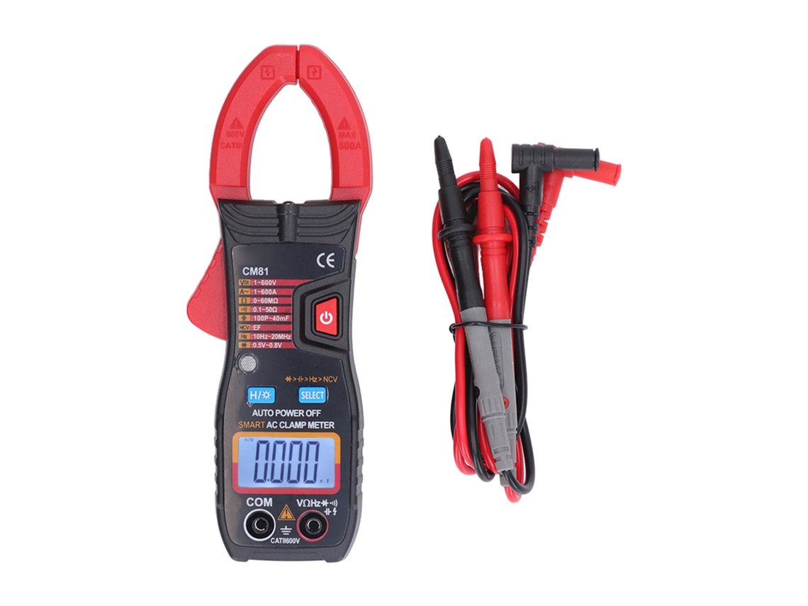Pinza Amperimétrica Digital Multifuncional Ca/cc Con Selección Automática De Rango 1v-600v