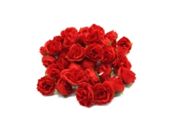 Baok - 50 rosas artificiales de seda reutilizables, cabezas de rosas simuladas para bodas y fiestas, color rojo.