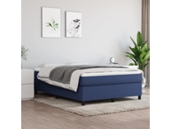 Cama Sin Colchón Tela Azul 140x200 Cm