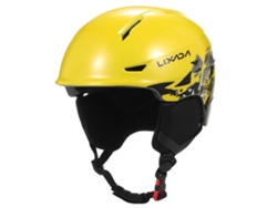 Casco De Esquí (negro Y Amarillo) Con Orejeras Y Gafas Desmontables.