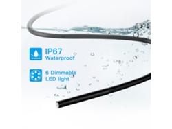 Endoscopio Industrial Wifi Con Cámara De Inspección De 5,5 Mm, 5 Mp, 6 Led, Resistente Al Agua Ip67, Compatible Con Ios/android.