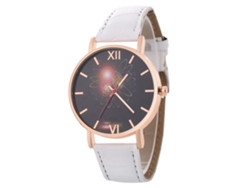 Reloj De Pulsera Analógico Unisex De Aleación De Cuarzo Blanco Con Esfera Redonda.