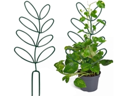 2 Pack Trellis Para Plantas En Maceta Pequeño, 12.5" Forma De Hoja Mini Metal, Soporte Para Plantas Trepadoras Interior Exterior