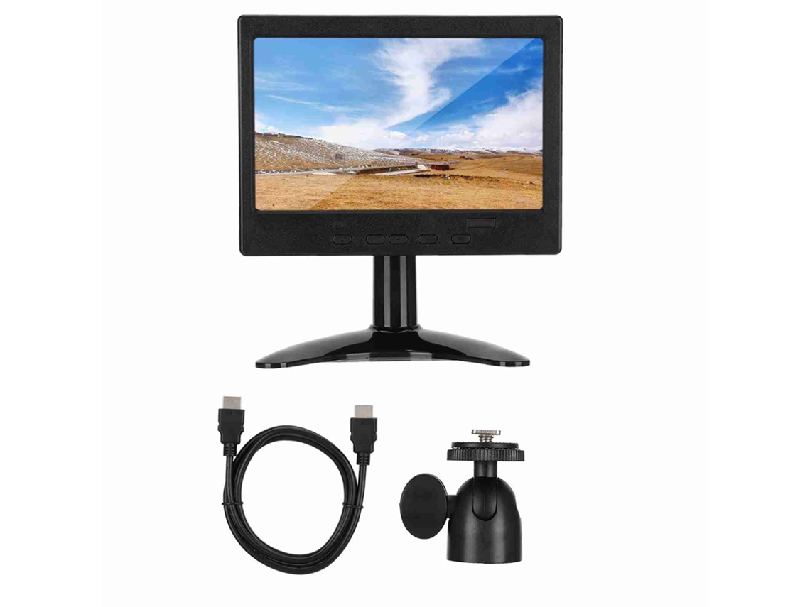 Monitor De Pc De 7 Pulgadas 1024x600 16:9 Con Entrada Hdmi/vga/av Y Soporte