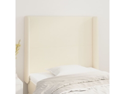 vidaXL Cabecero con orejas cuero sintético crema 83x16x118/128cm