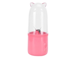 Mini batidora portátil con capacidad de 500 ml, recargable por USB, con vaso de 4 compartimentos, versión rosa actualizada.