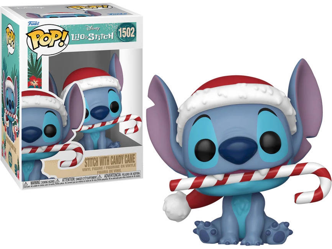 Figura FUNKO Pop! Disney: Stitch Holiday - Stitch con Bastón de Caramelo