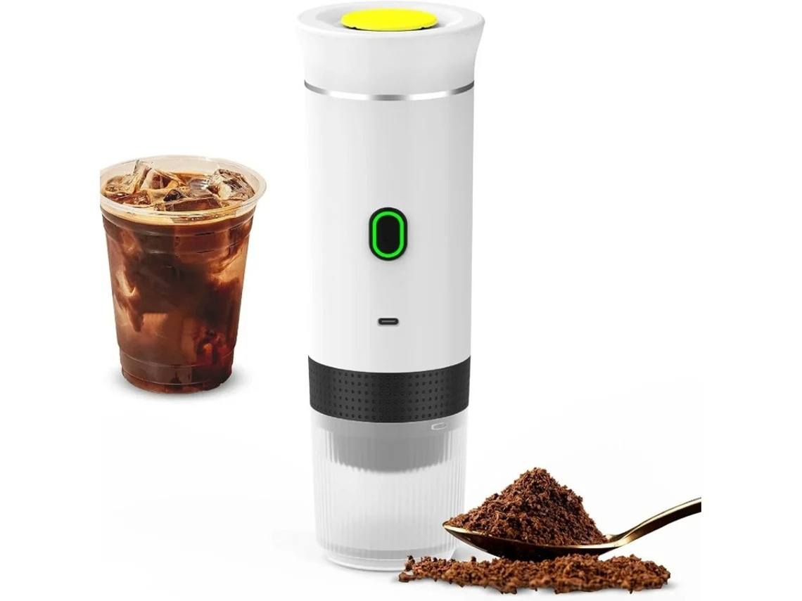 Mini cafetera eléctrica inalámbrica 3 en 1 para coche, hogar y viajes, color blanco Bestvite