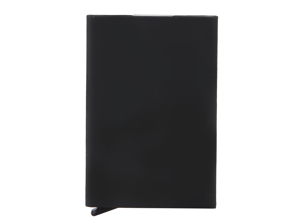 Tarjetero De Aleación De Aluminio Negro Mate Con Protección Rfid Para Hombre