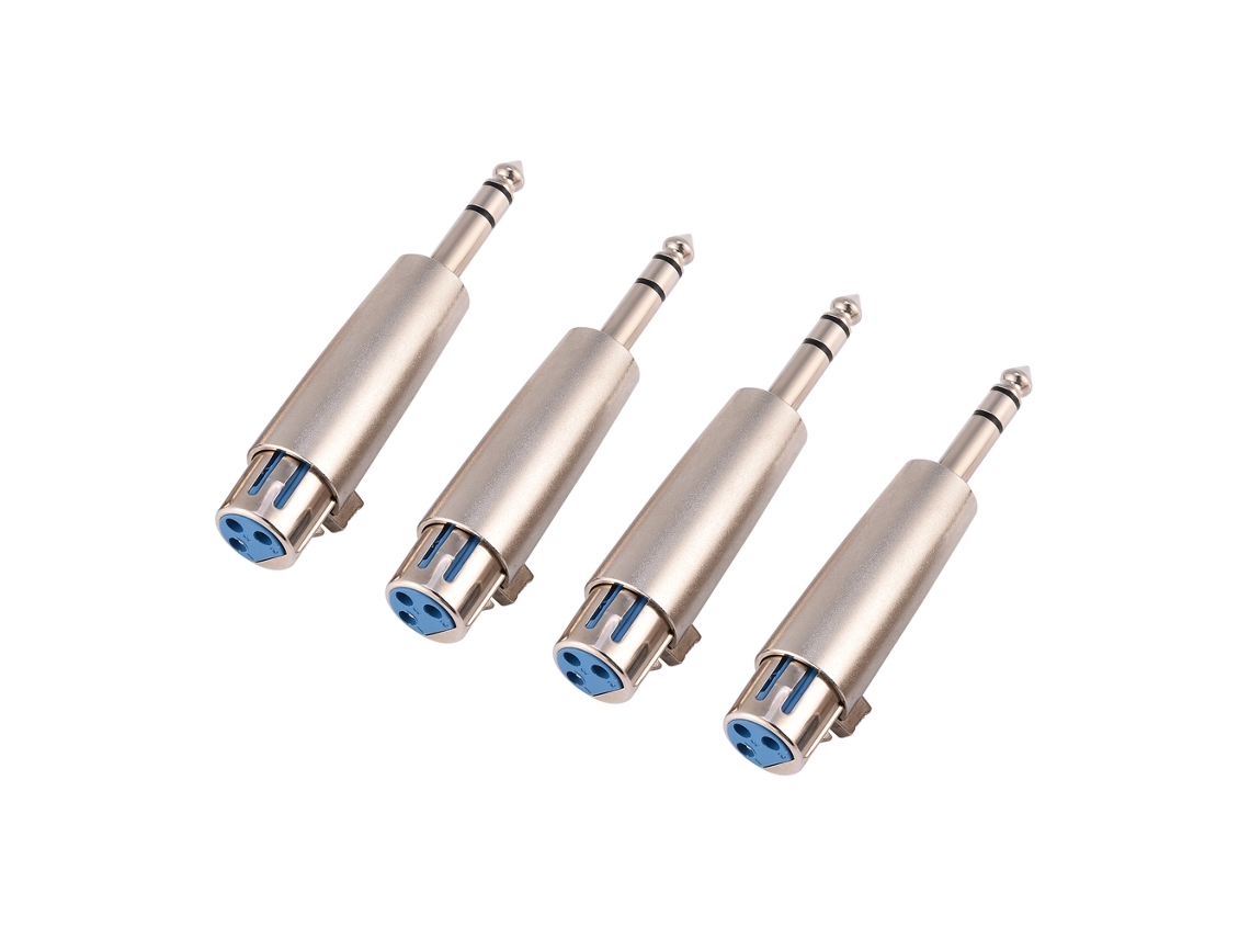 4pcs Adaptador Xlr Hembra 3 Pin Para Plug Estéreo 6.35mm 1/4" Micrófono Audio