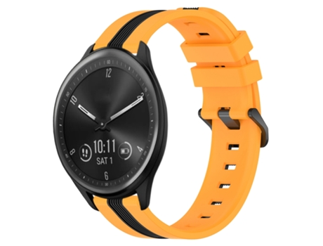 Correa de reloj inteligente para Garmin Vivomove Sport Correa de reloj de silicona vertical bicolor de 20 mm (amarillo + negro)