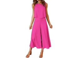 2026-conjunto De 2 Piezas De Verano Para Mujer Roylamp: Blusa Básica De Cuello Redondo Y Pantalones Anchos Cortos