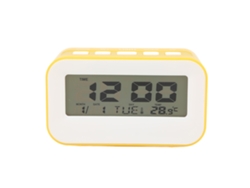 Reloj Despertador Digital Lcd Infantil Con Retroiluminación Y Recordatorio De Cumpleaños - Amarillo