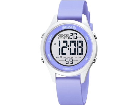 VEANXIN Digital 100M Relojes de pulsera con correa de silicona resistente al agua y horario dual-Rosa negra