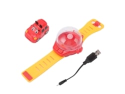 Carro De Controle Remoto Mini Cute Com Relógio Controle Usb Carregamento Vermelho Para Crianças Acima De 3 Anos