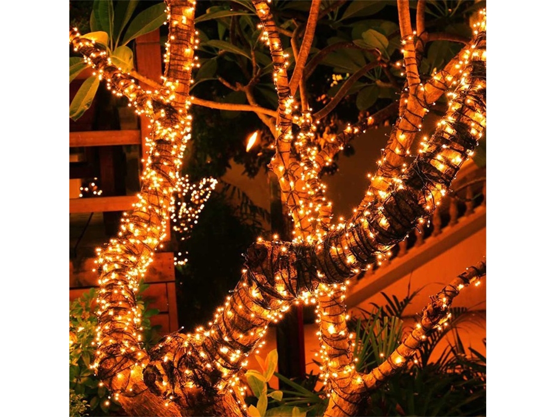 Cadenas De Luces Solares 22m 200led Impermeables Para Jardín Navidad Exterior