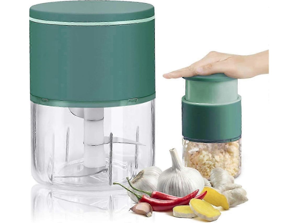 Prensa de ajos multifuncional de acero inoxidable y mini procesador de alimentos manual, 310 ml, ideal para preparar cebollas, verduras y frutos secos. Rosewell