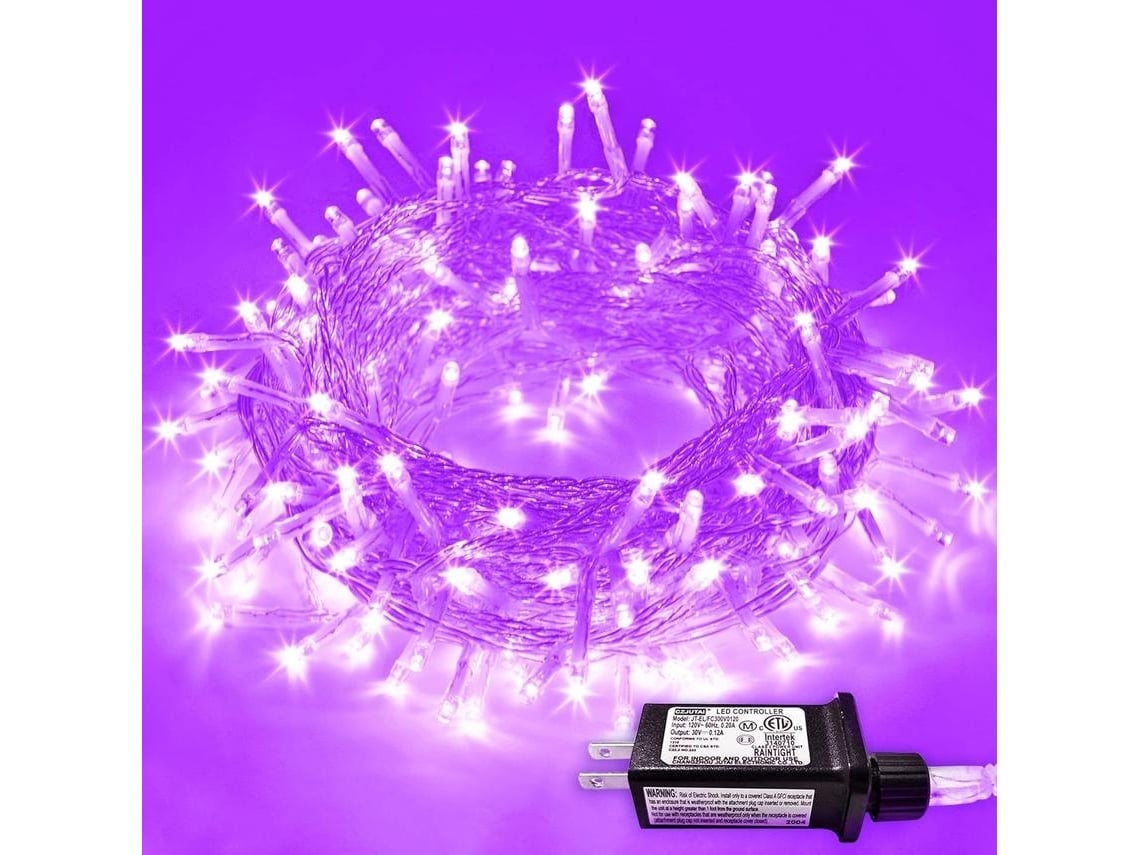 Cadenas De Luz De 10m 100led 8 Modos Para Decoración De Árbol De Navidad Eu Gusshious Morado