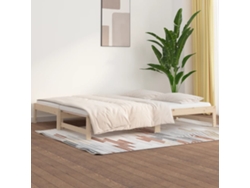 Sofá Cama Extraíble Madera Maciza De Pino 2x(90x200) Cm
