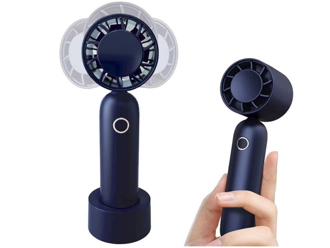 Ventilador de mano, mini ventilador recargable por USB de 5000 mAh, ventilador de bolsillo con 3 velocidades ajustables Yizhood (azul)