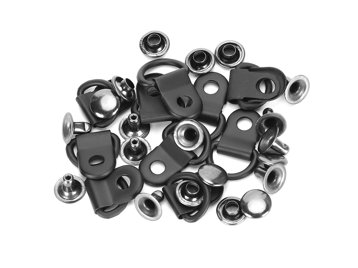 100 Juegos De Ganchos De Latón Con Ojal Para Cordones, Acabado Negro Mate, 9x14 Mm, Herramienta Para Bricolaje.