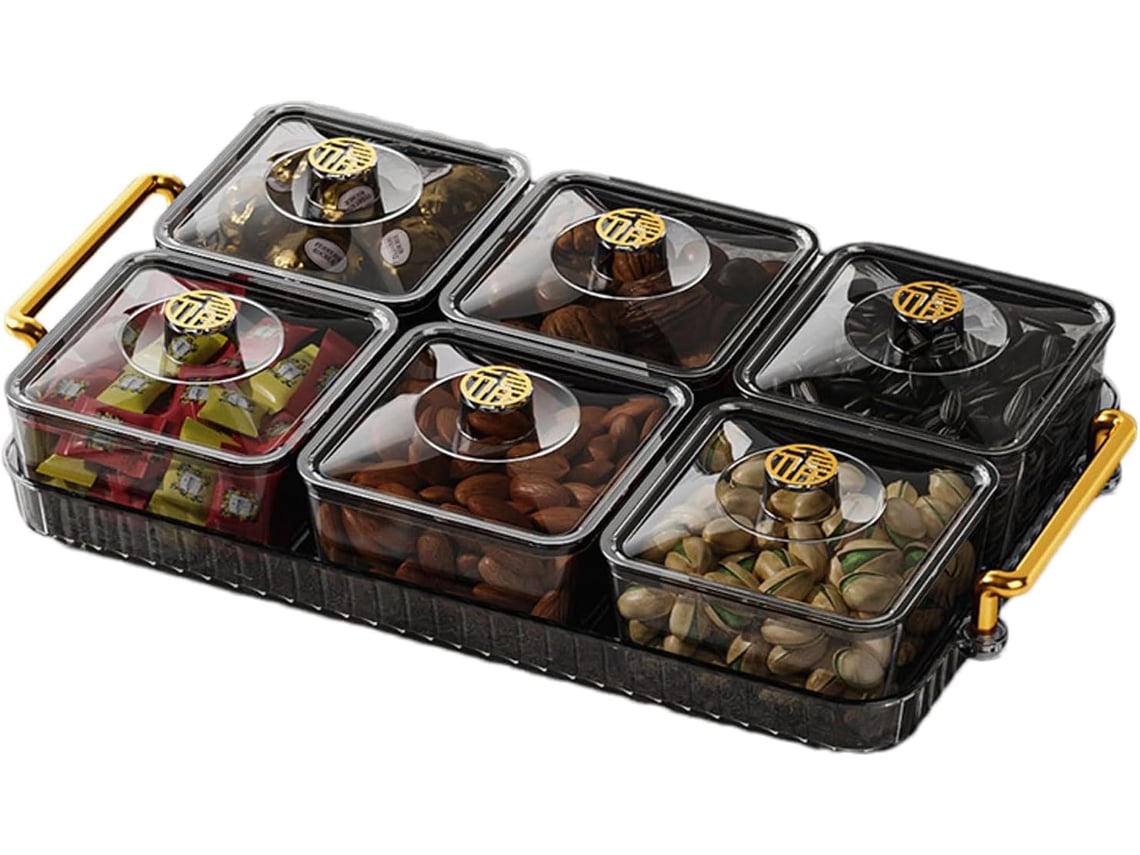 Bandeja De Servir Dividida – Bandeja De Madeira Premium Para Aperitivos