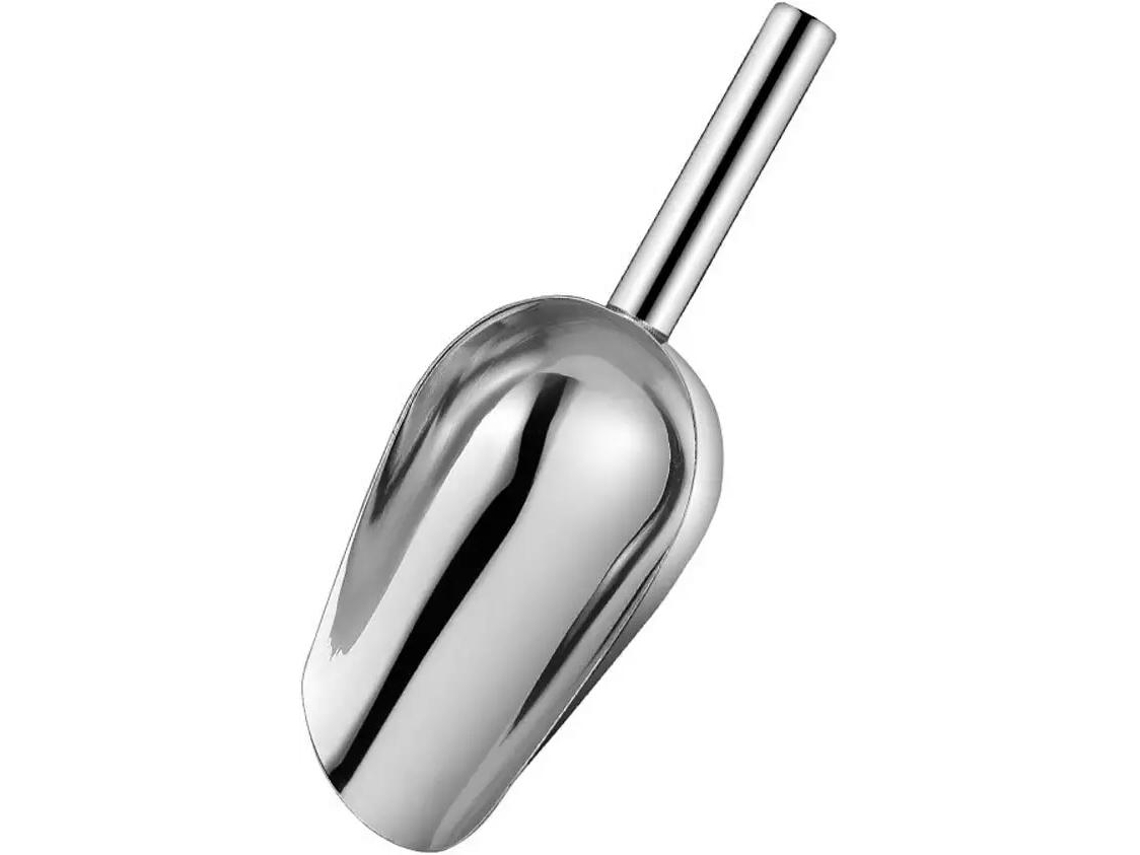 Cuchara para hielo de acero inoxidable, apta para cocinas, bares y fiestas, 22,5 cm. Mdug