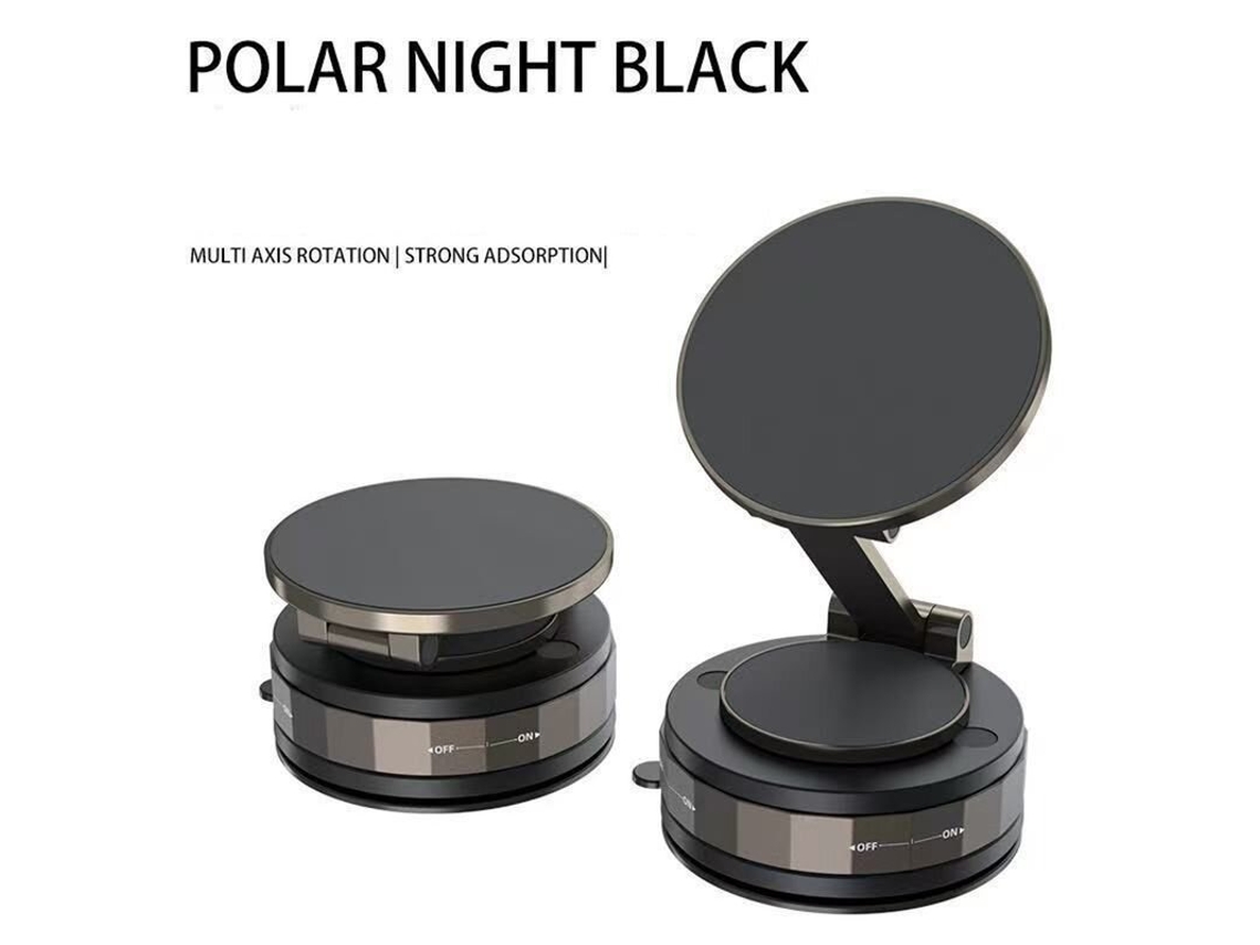 Soporte Magnético Para Teléfono, Plegable Y Ajustable, Color Negro, Con Giro De 360 Grados Para Salpicadero De Coche, Mesa Y Cristal.