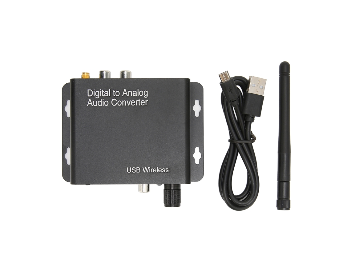 Convertidor De Audio Digital A Analógico Con Bluetooth 5.0, Entrada Óptica/coaxial/usb, Negro.