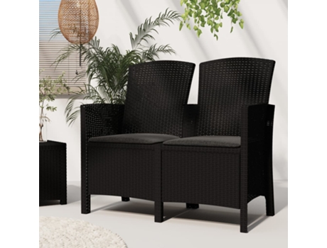Banco de jardín VIDAXL Negro Polipropileno (120x58x90 cm )