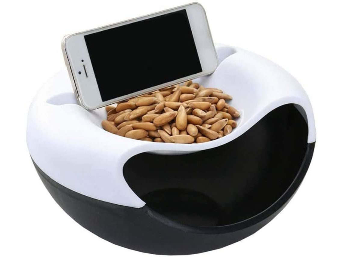 Caja organizadora de refrigerios de plástico apto para uso alimentario, con soporte para teléfono celular, Du Gokoco