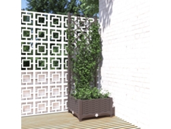 Jarrón/maceta de jardín con enrejado, 40 x 40 x 121,5 cm, PP, marrón, DKD, decoración del hogar