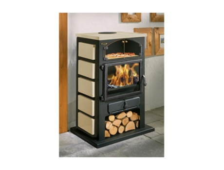 Estufa de leña de hierro fundido negra de 12kw. 350104000338 - GODIN