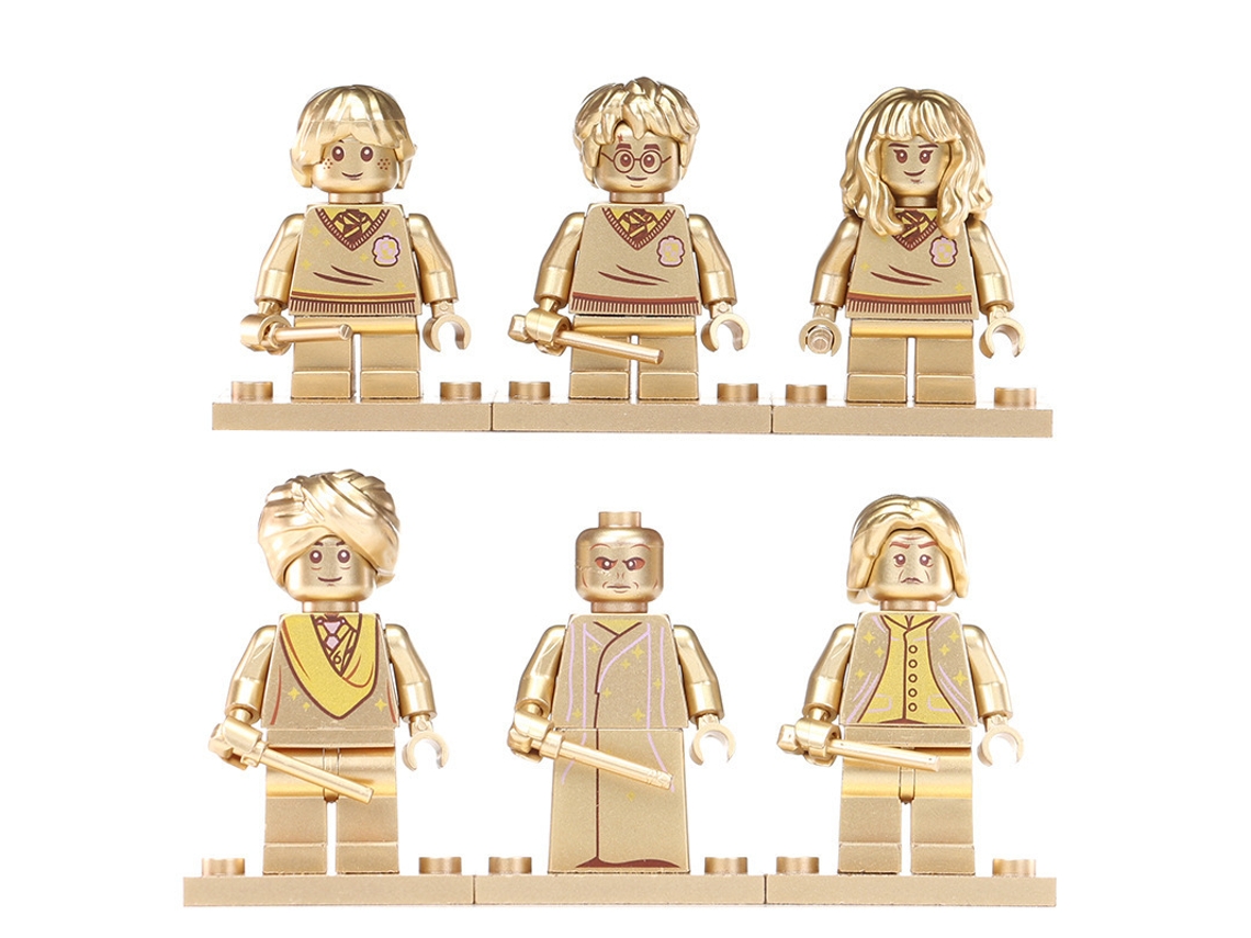 Minifigura de Harry Potter con bloques de construcción dorados para ensamblar Siurn