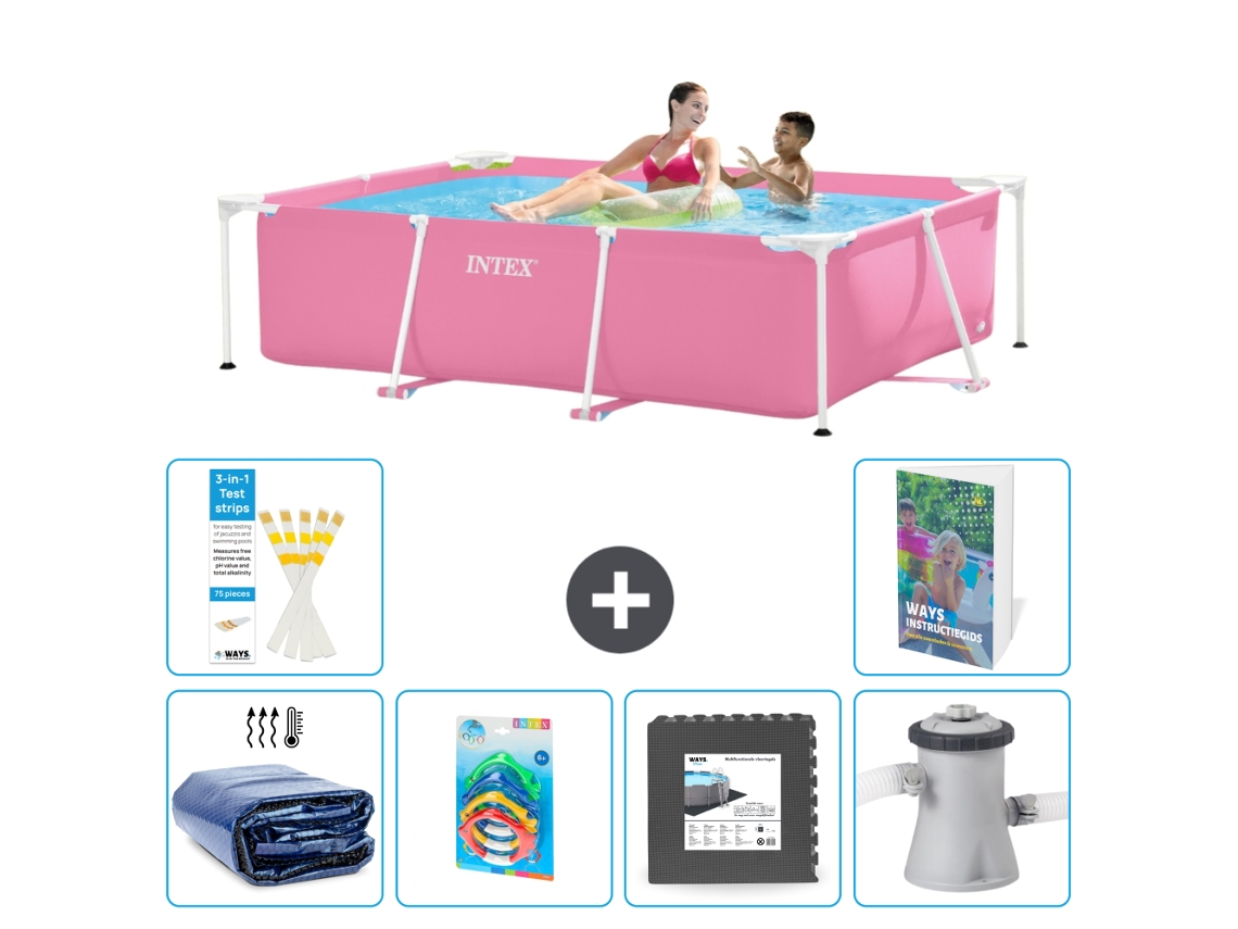 Intex Piscina Com Estrutura Retangular - 220x150x60 Cm - 7-peças S3