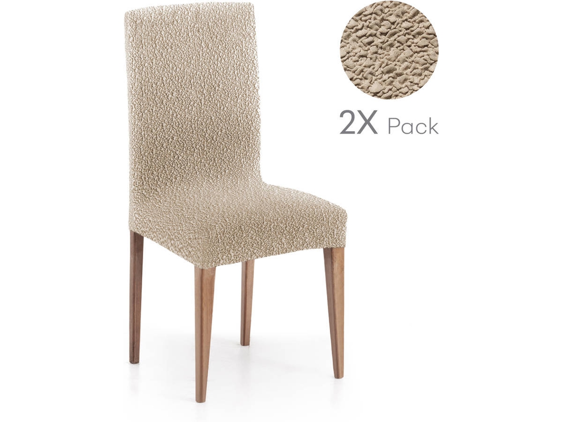 Pack de 2 Fundas Elásticas para Silla MILICA Spongy Beige (40x70 cm)