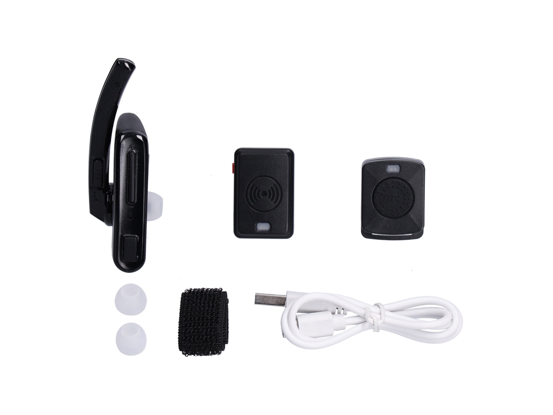 Fone Mali Bluetooth Walkie Talkie com PTT, 2 Plugues de Ouvido