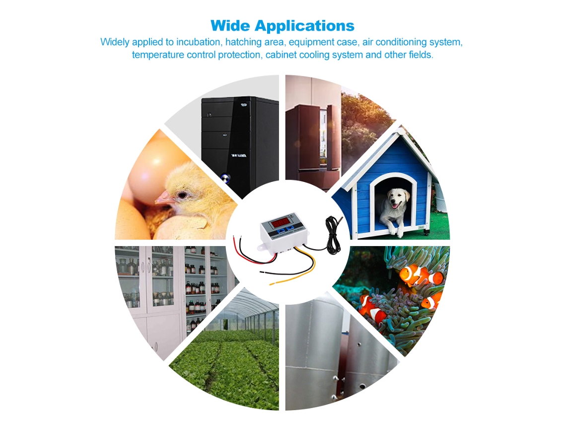 Controlador De Temperatura Digital Inteligente Con Pantalla Led Y Sonda Resistente Al Agua.