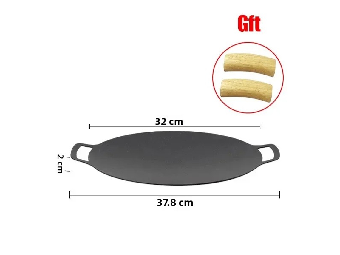 (30cm) Sartén Antiadherente Multifuncional Para Parrilla, Redonda, Adecuada Para Cocinar Y Hornear Al Aire Libre Y En Casa.