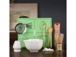 Set de Matcha de 8 piezas: Tazón japonés con batidor y cepillo de bambú Tommy01
