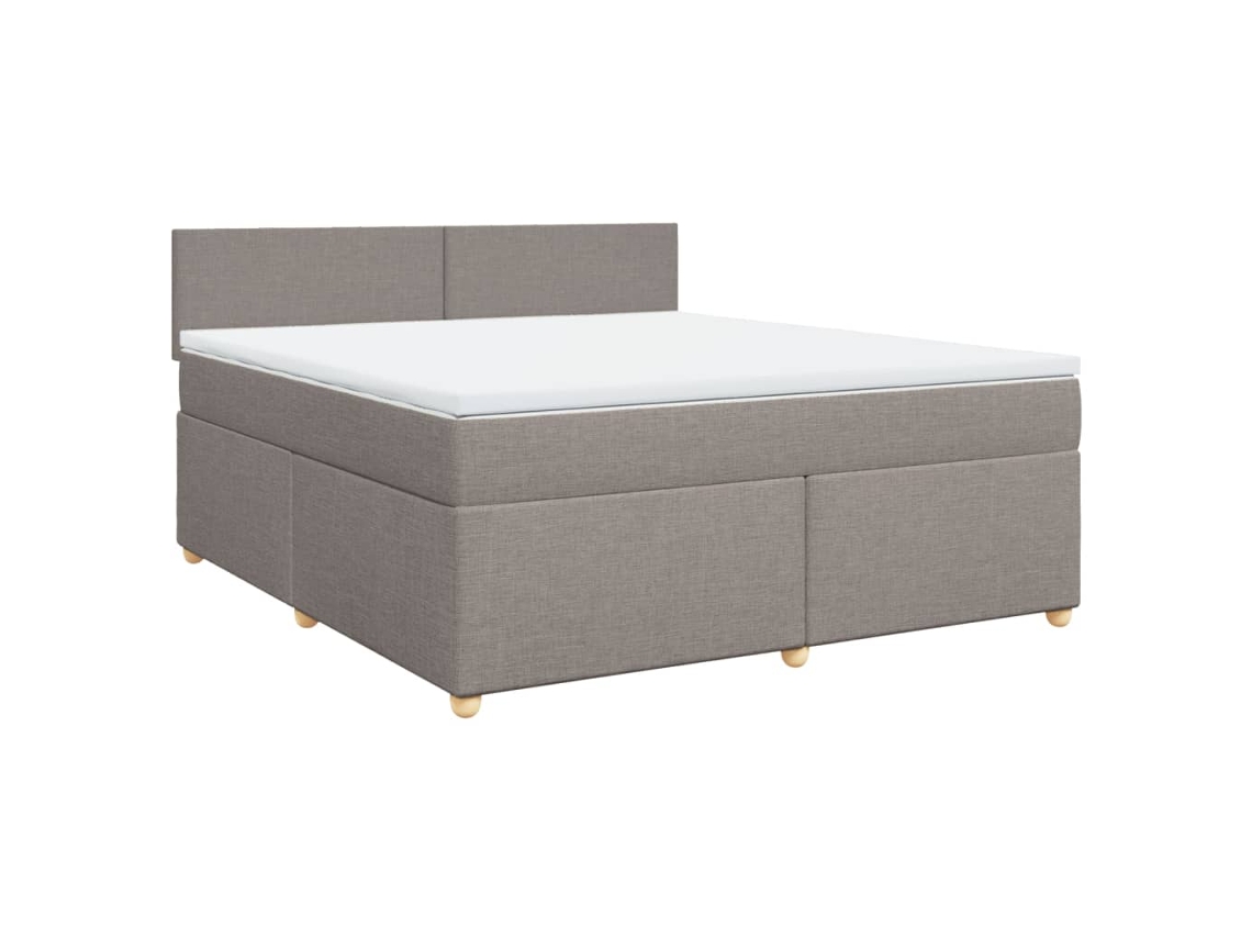 Maison Exclusive - Cama Box Spring Con Colchón Tela Gris Taupe 180x200 Cm