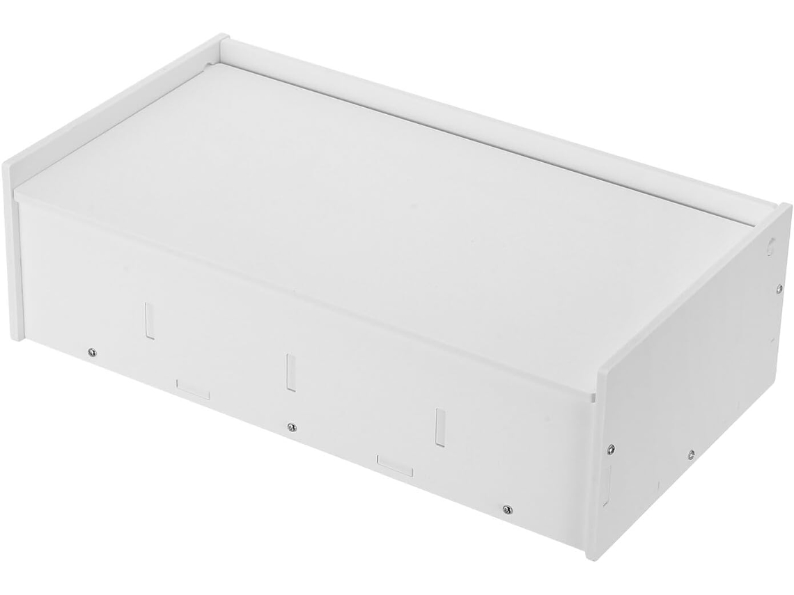 Caja Almacenamiento Paneles Madera Blanca Plateada.