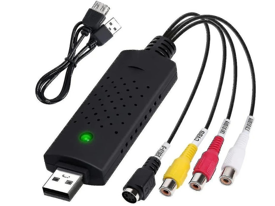 Convertidor de VHS a digital, tarjeta de captura de audio y video USB, transferencia de formato Hi8 de VHS a DVD digital para Windows 2000/10/8/7/XP/Vista (negro) Bestvite