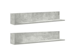 Maison Exclusive - Estantes De Pared 2 Uds Madera Gris Hormigón 100x16,5x16,5 Cm