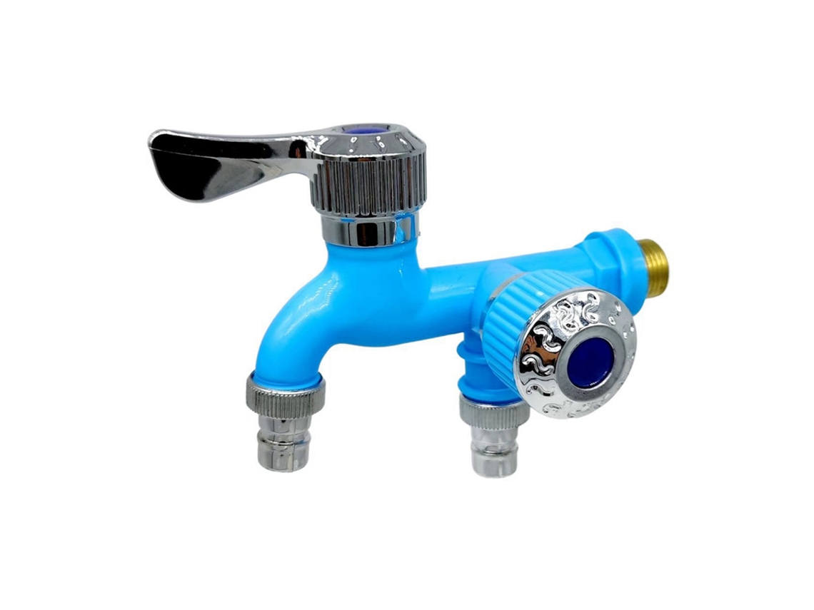 Grifo De Lavadora 1 Entrada 2 Salidas Con Dobles Interruptores, Hilo 1/2 Pulgada, Universal Para Balcón Y Baño