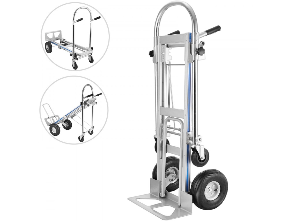 Carro de transporte plegable de aluminio 3 en 1 hasta 350 kg Tekmaquinas