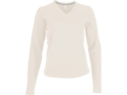 Camiseta Básica KARIBAN Algodón Mujer (L - Beis)