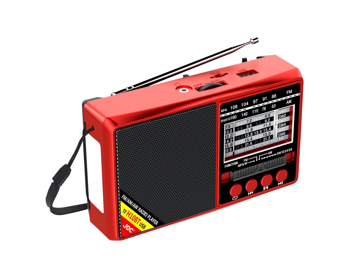 Radio portátil multibanda FM/AM/SW de alta sensibilidad Viewleaf con altavoz Bluetooth, linterna LED, lector de tarjetas USB/TF y receptor de radio FM